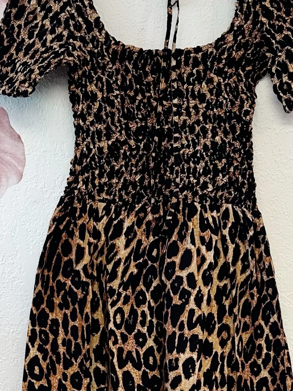 Damson Madder Malinda Smocked Animal Cheetah Midi Dress NWT Size EU 6/ US 2 - Picture 11 of 15
